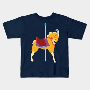 Colorful Carousel Animal Goat Kids T-Shirt